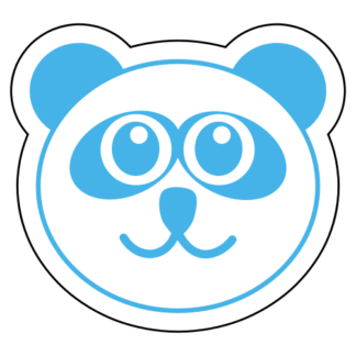 Smiling Panda Sticker (Baby Blue)